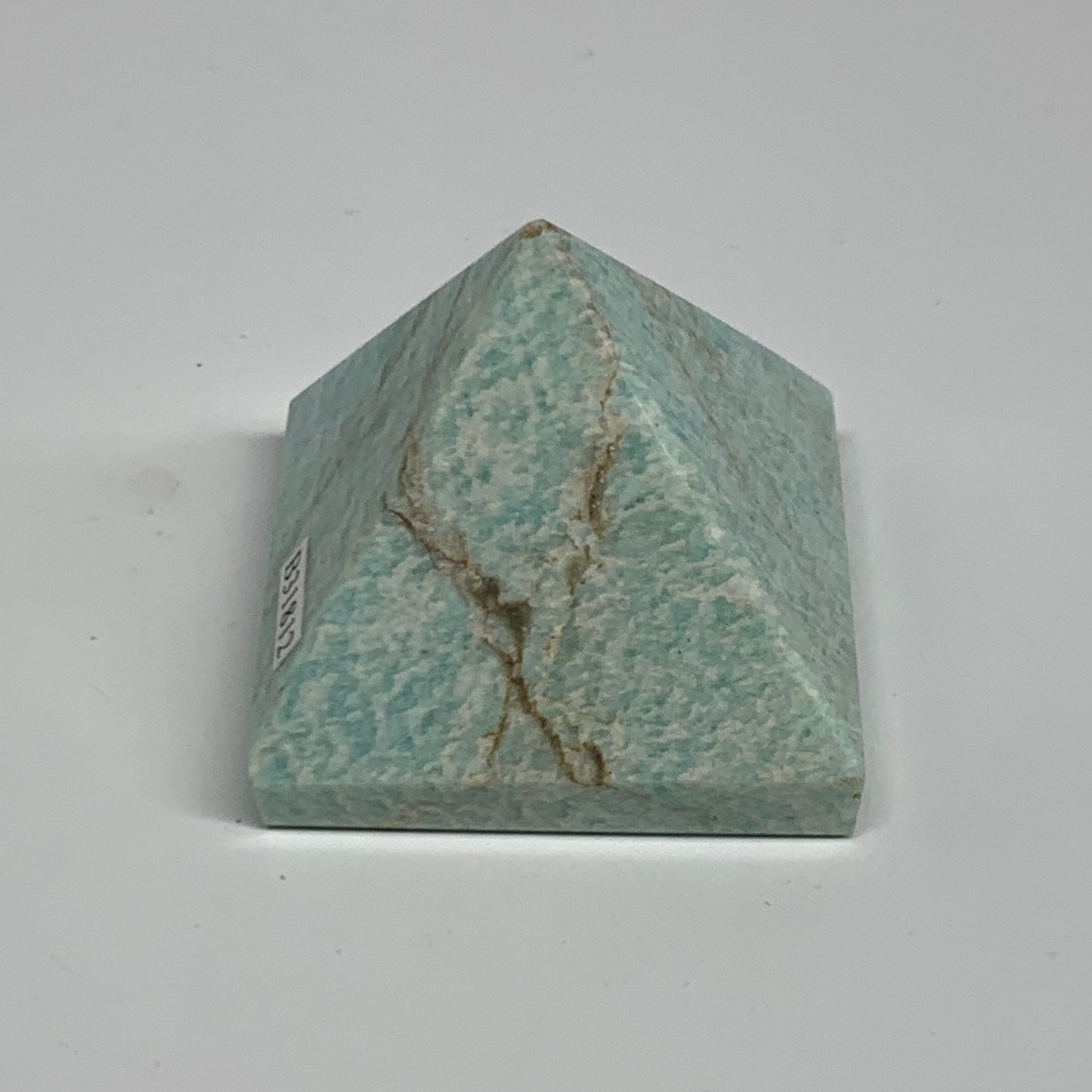 128.5g, 1.7"x2"x2", Amazonite Pyramid Gemstone, Decorative Stone, B31812