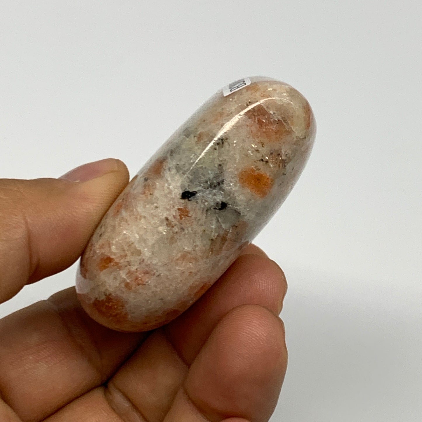 111.7g,2.2"x2.3"x0.9", Sunstone Heart Polished Healing Crystal @India, B28010