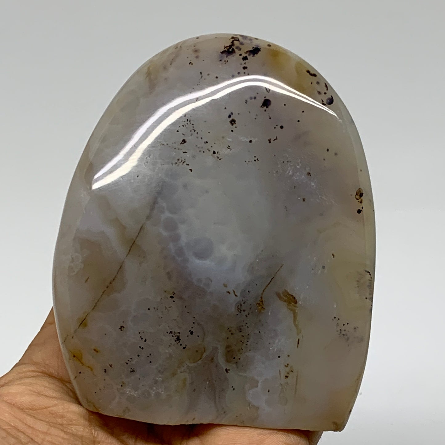0.62 lbs, 3.8"x3.1"x1" Dendrite Agate Freeform Reiki Energy Crystal, B37483