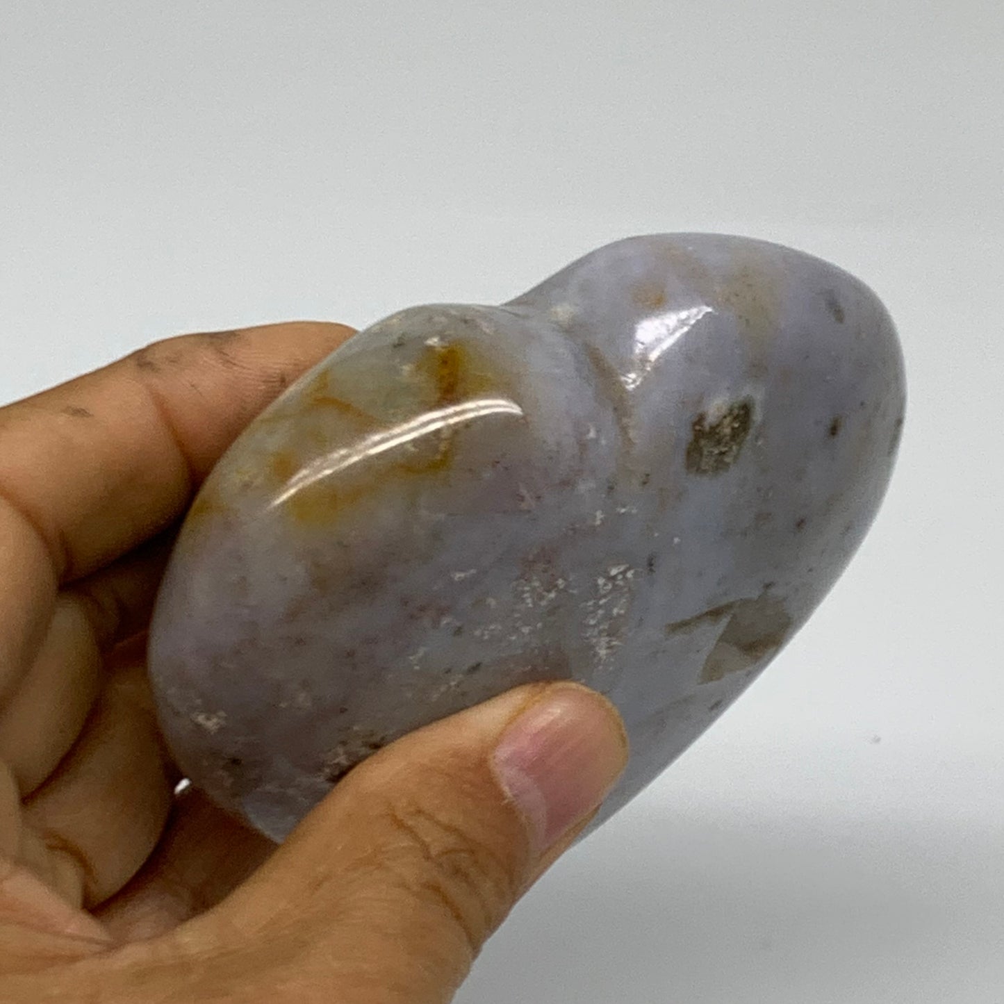 0.63 lbs, 3.3"x3.4"x1.3" Ocean Jasper Heart Polished Healing Crystal, B38343