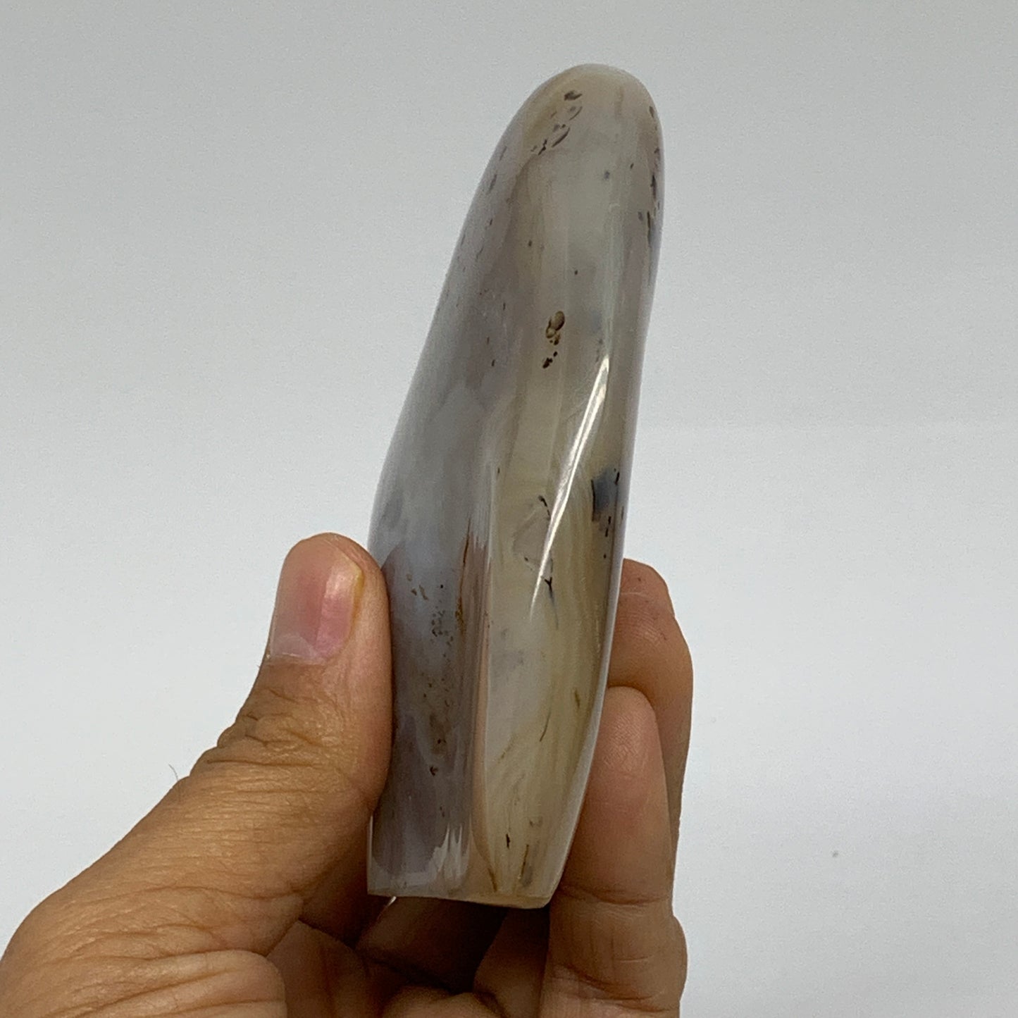 0.62 lbs, 3.8"x3.1"x1" Dendrite Agate Freeform Reiki Energy Crystal, B37483