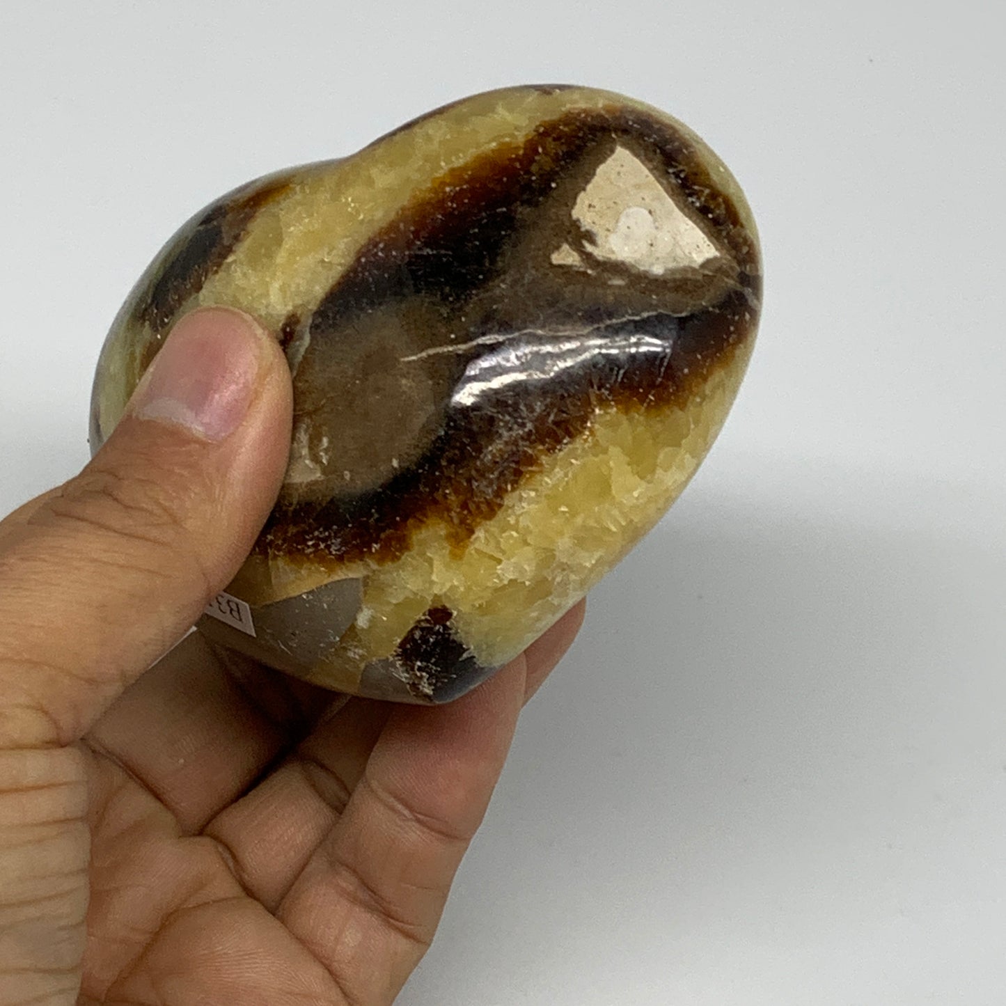 0.79 lbs, 2.7"x3.3"x1.7" Septarian Nodules Heart Polished Healing Crystal, B3101