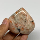111.7g,2.2"x2.3"x0.9", Sunstone Heart Polished Healing Crystal @India, B28010