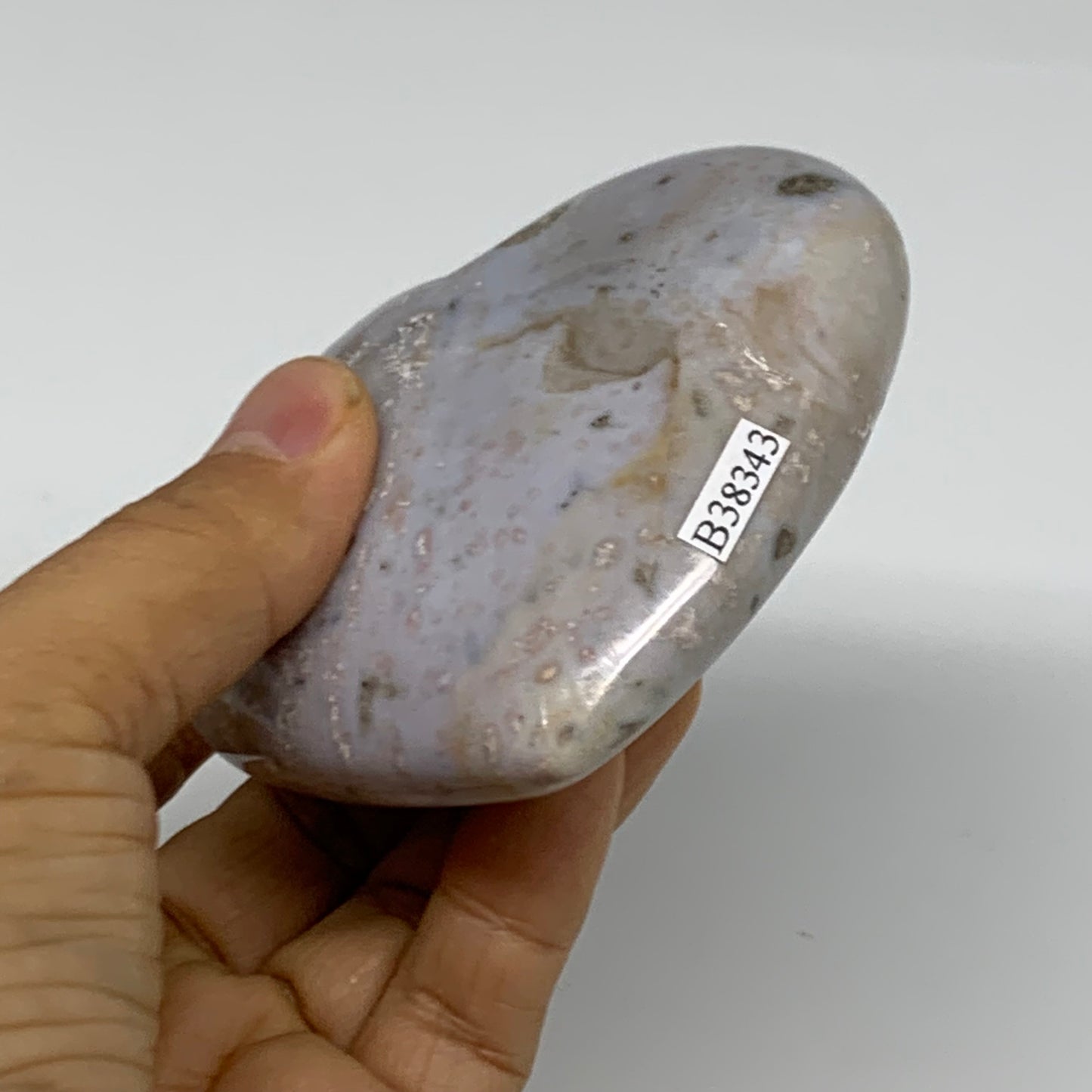 0.63 lbs, 3.3"x3.4"x1.3" Ocean Jasper Heart Polished Healing Crystal, B38343