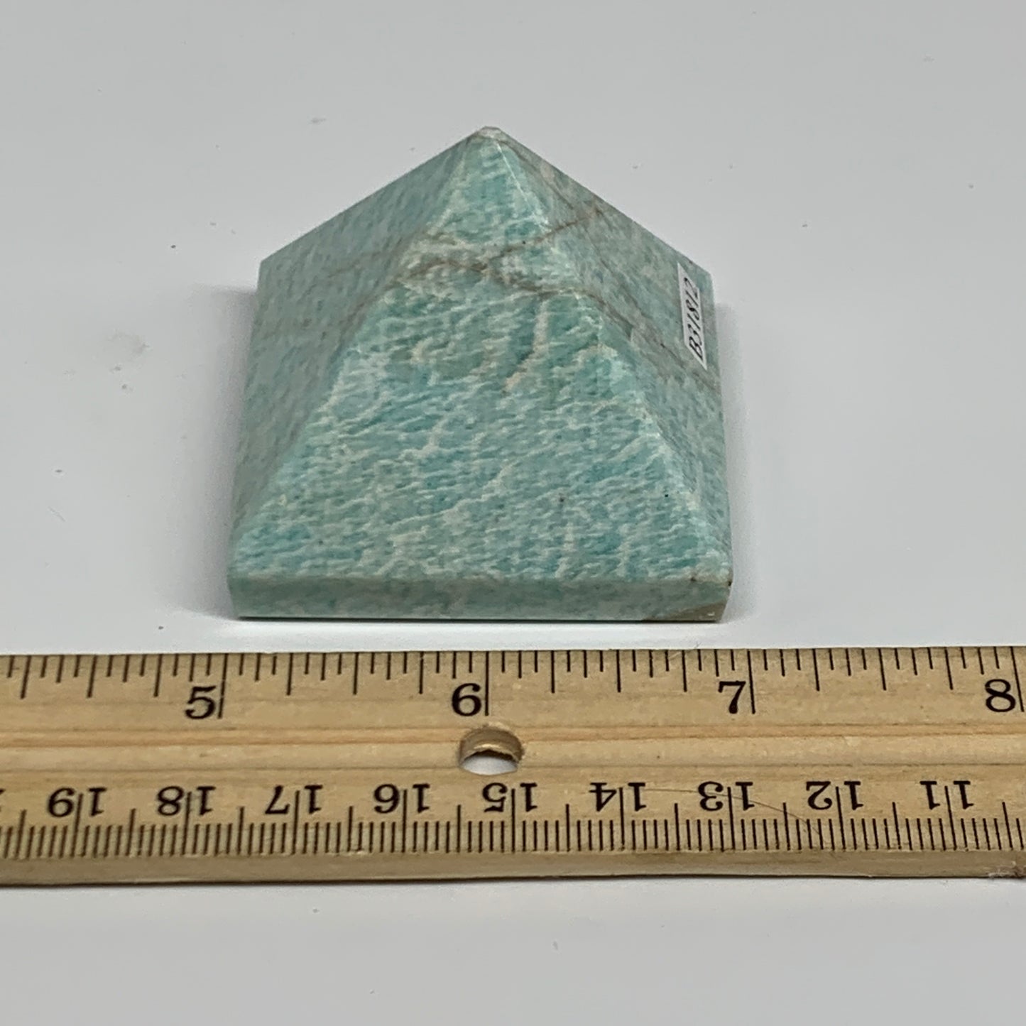 128.5g, 1.7"x2"x2", Amazonite Pyramid Gemstone, Decorative Stone, B31812