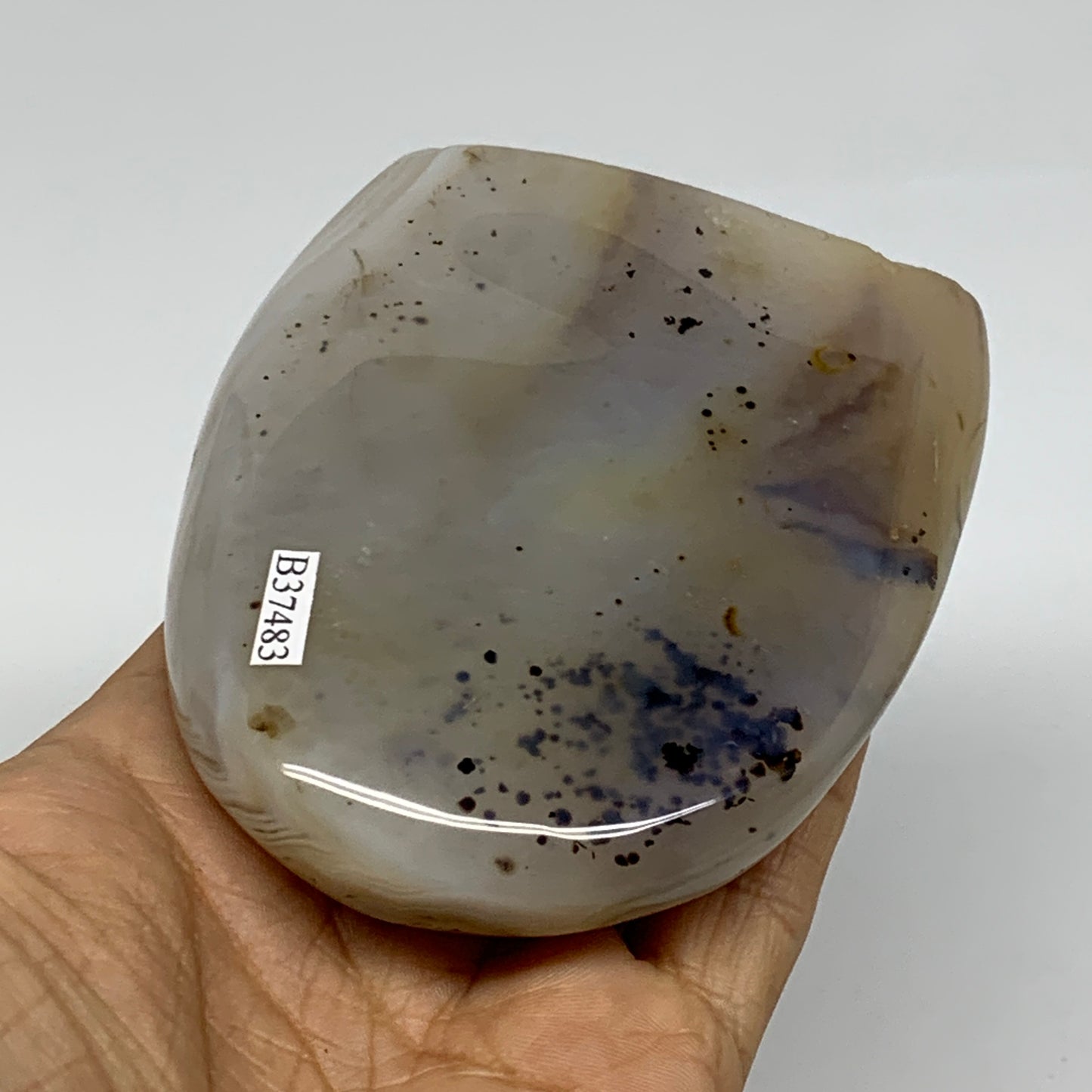 0.62 lbs, 3.8"x3.1"x1" Dendrite Agate Freeform Reiki Energy Crystal, B37483