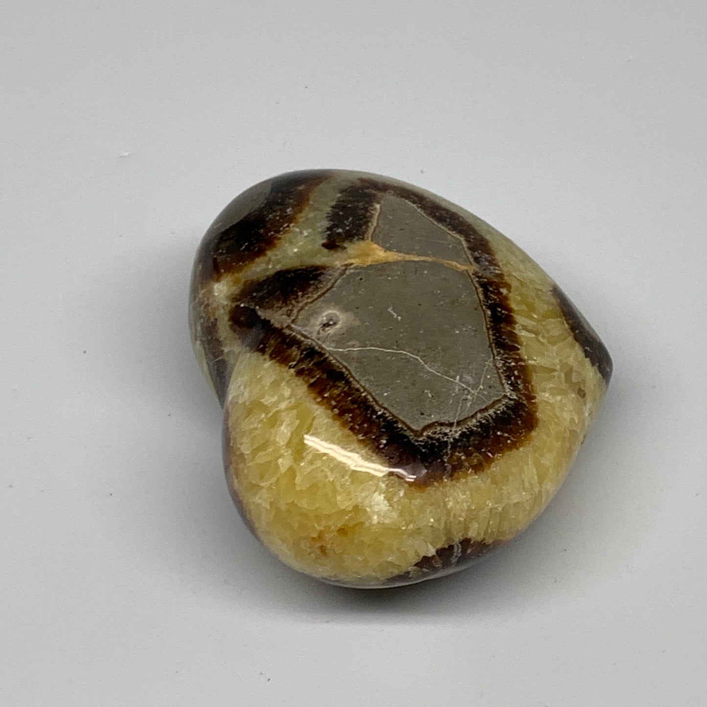 0.79 lbs, 2.7"x3.3"x1.7" Septarian Nodules Heart Polished Healing Crystal, B3101