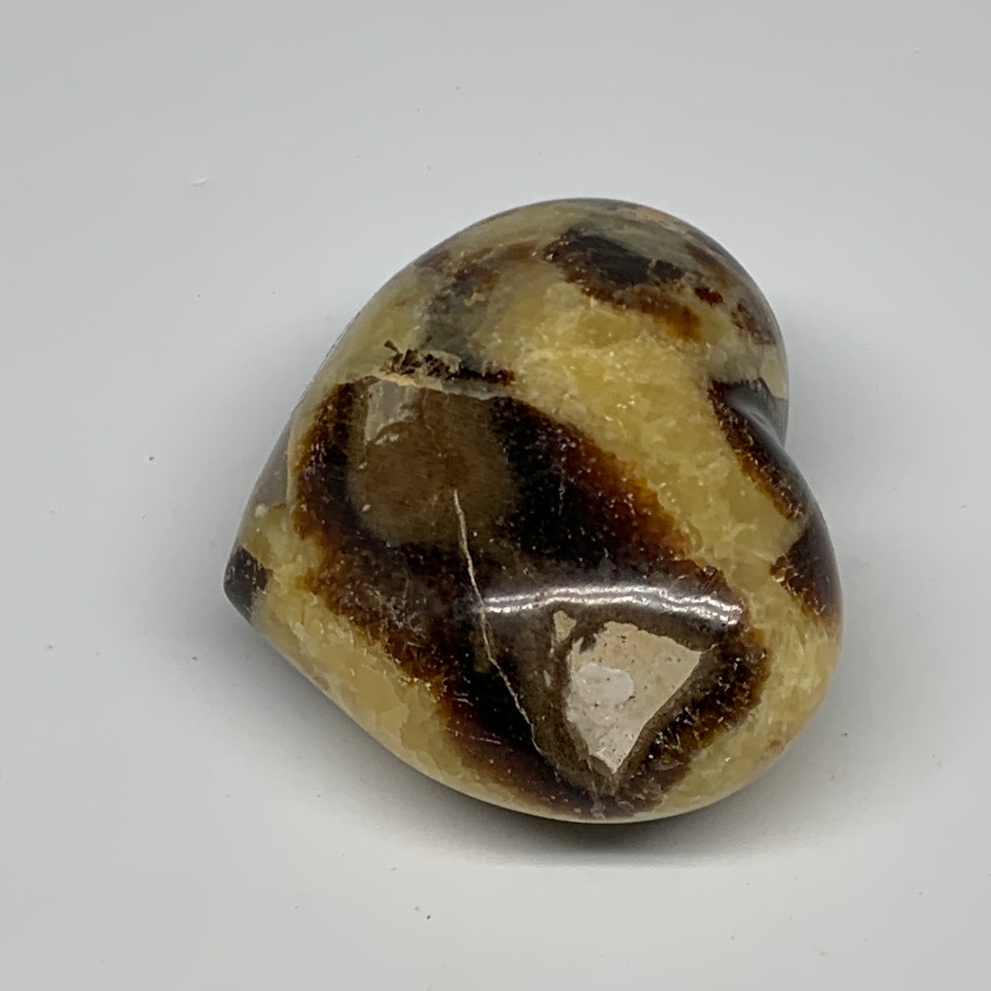 0.79 lbs, 2.7"x3.3"x1.7" Septarian Nodules Heart Polished Healing Crystal, B3101