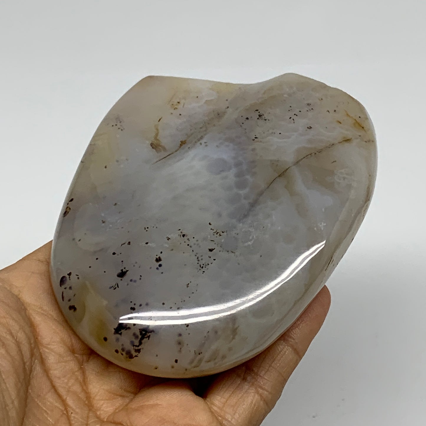 0.62 lbs, 3.8"x3.1"x1" Dendrite Agate Freeform Reiki Energy Crystal, B37483