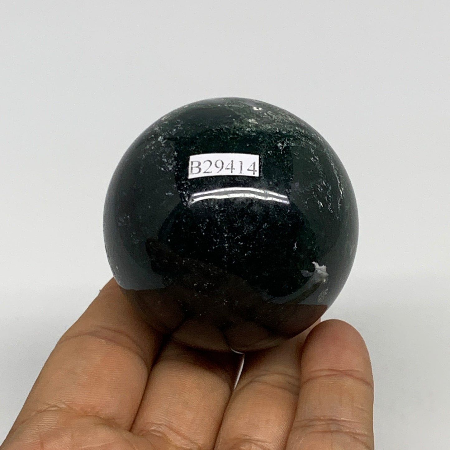 200.2g,2.1"(53mm), Natural Moss Agate Sphere Ball Gemstone @India,B29414