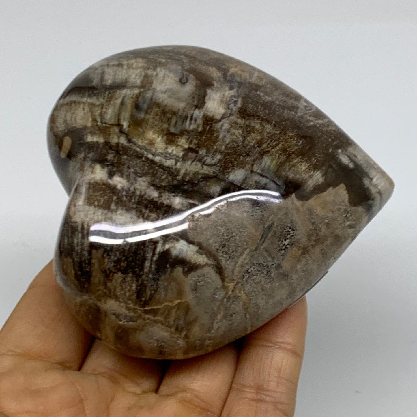 0.77 lbs, 3.2"x3.2"x1.6" Ocean Jasper Heart Polished Healing Crystal, B38344
