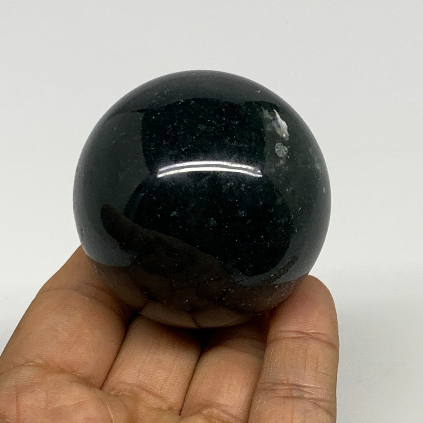 200.2g,2.1"(53mm), Natural Moss Agate Sphere Ball Gemstone @India,B29414