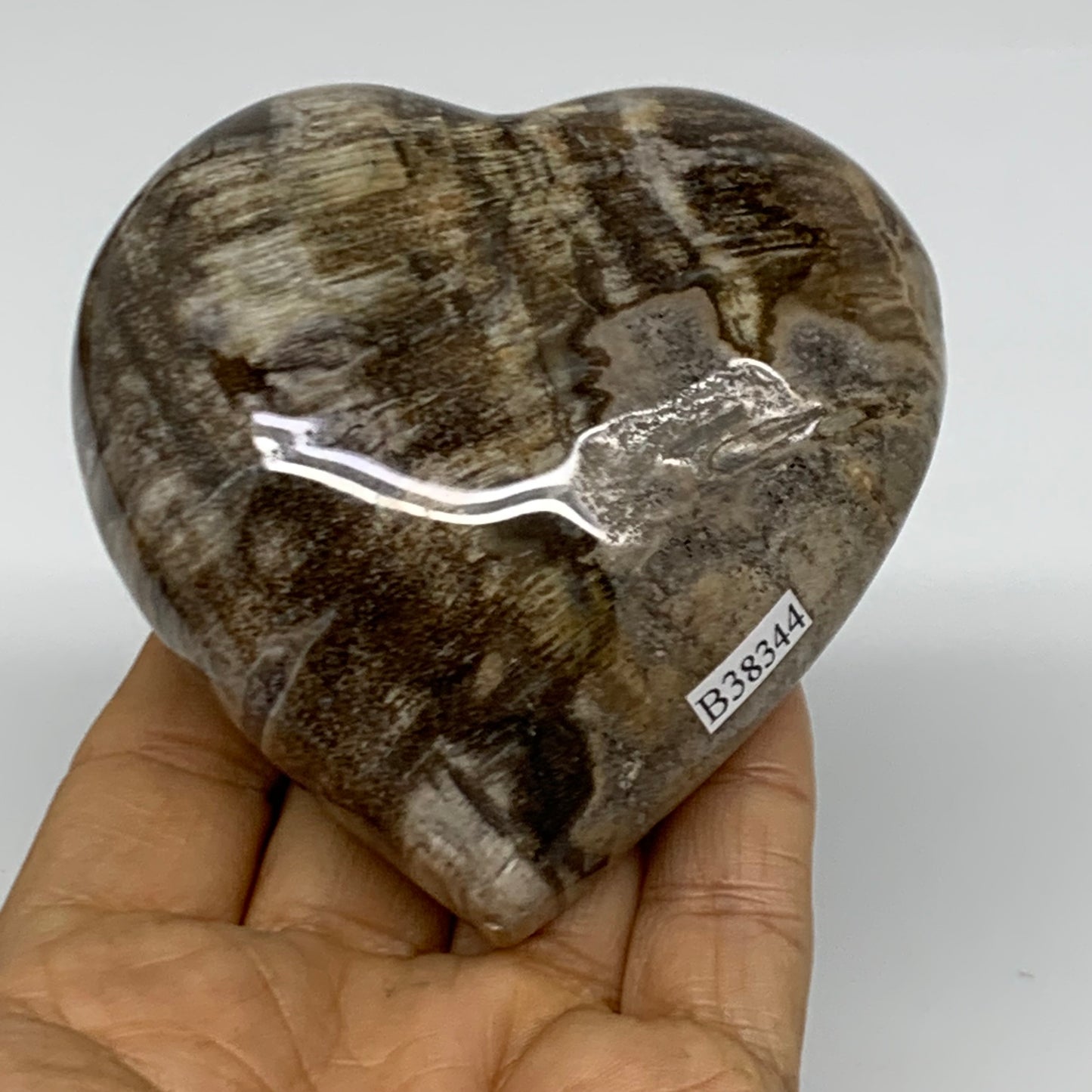 0.77 lbs, 3.2"x3.2"x1.6" Ocean Jasper Heart Polished Healing Crystal, B38344