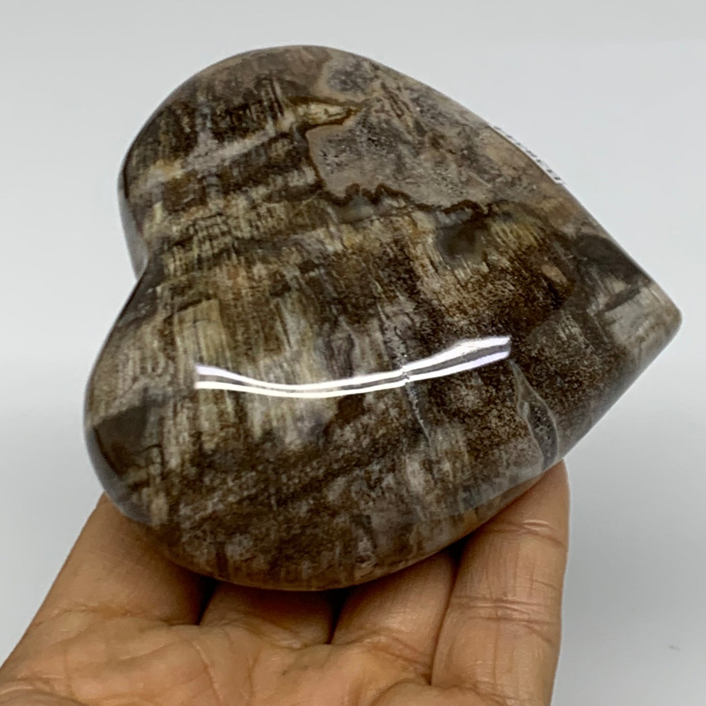 0.77 lbs, 3.2"x3.2"x1.6" Ocean Jasper Heart Polished Healing Crystal, B38344