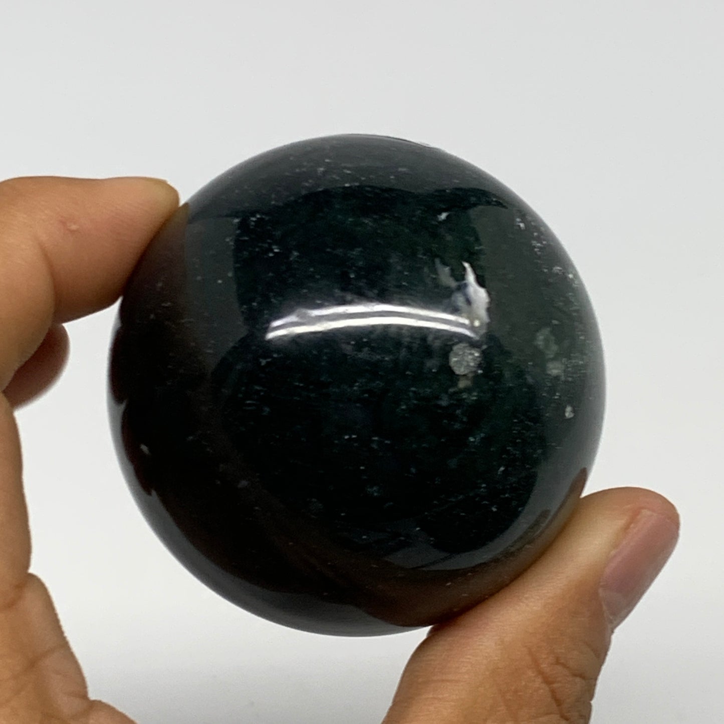 200.2g,2.1"(53mm), Natural Moss Agate Sphere Ball Gemstone @India,B29414