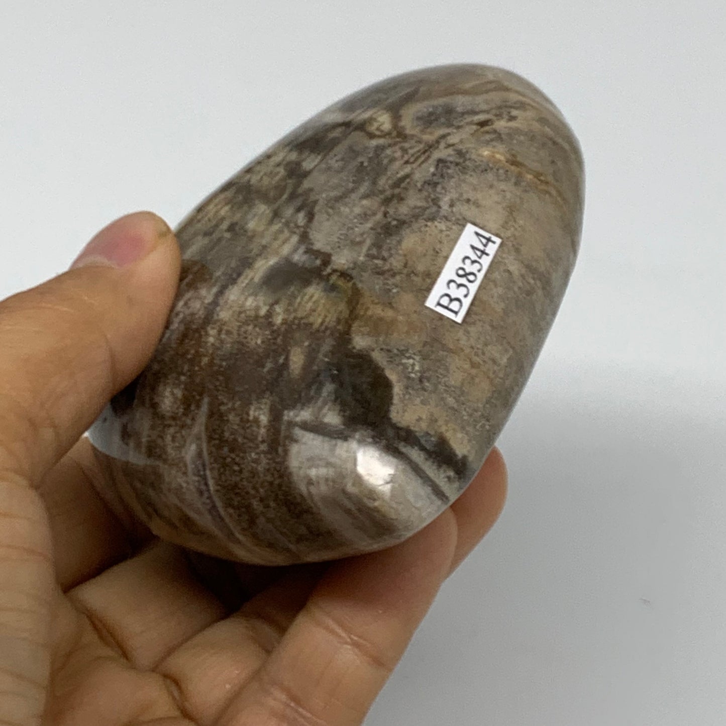 0.77 lbs, 3.2"x3.2"x1.6" Ocean Jasper Heart Polished Healing Crystal, B38344