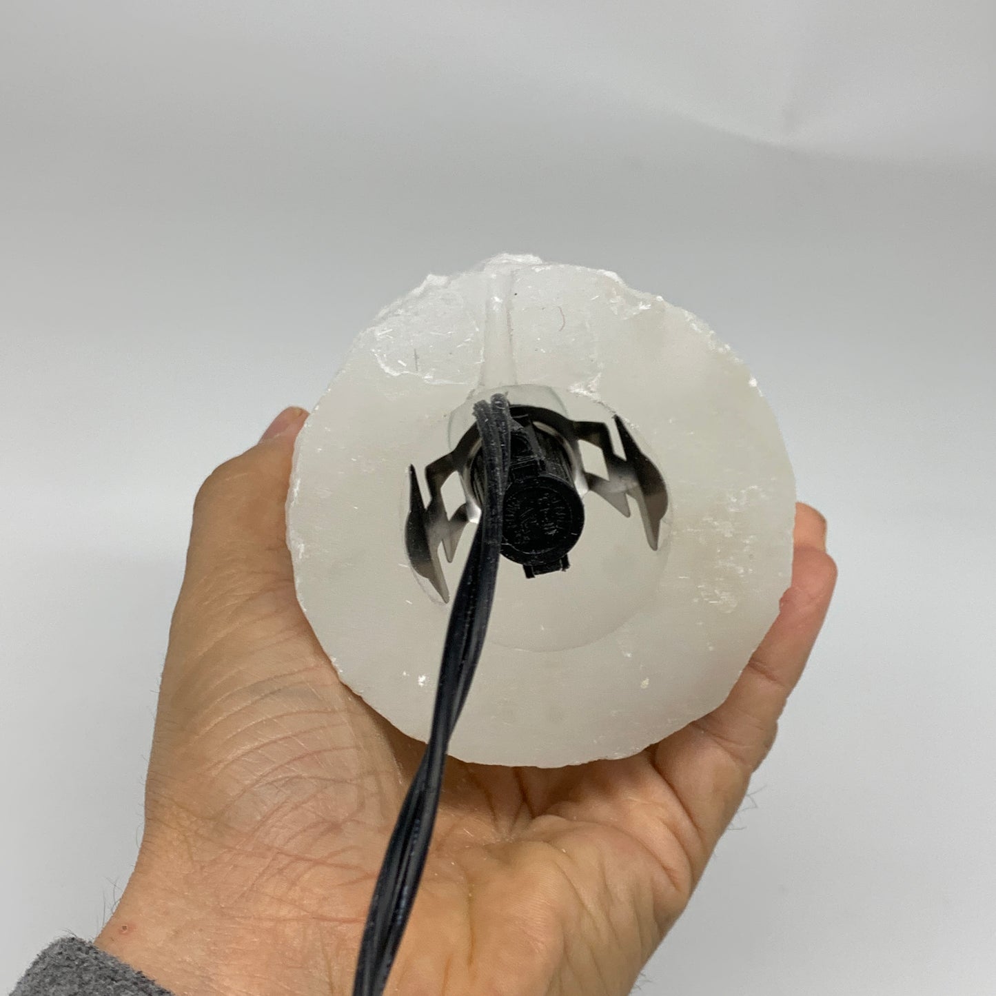 2.3 lbs, 6"x3.1", Raw Rough Selenite (Satin Spar) Lamp Tower, 6ft Chord, B35897