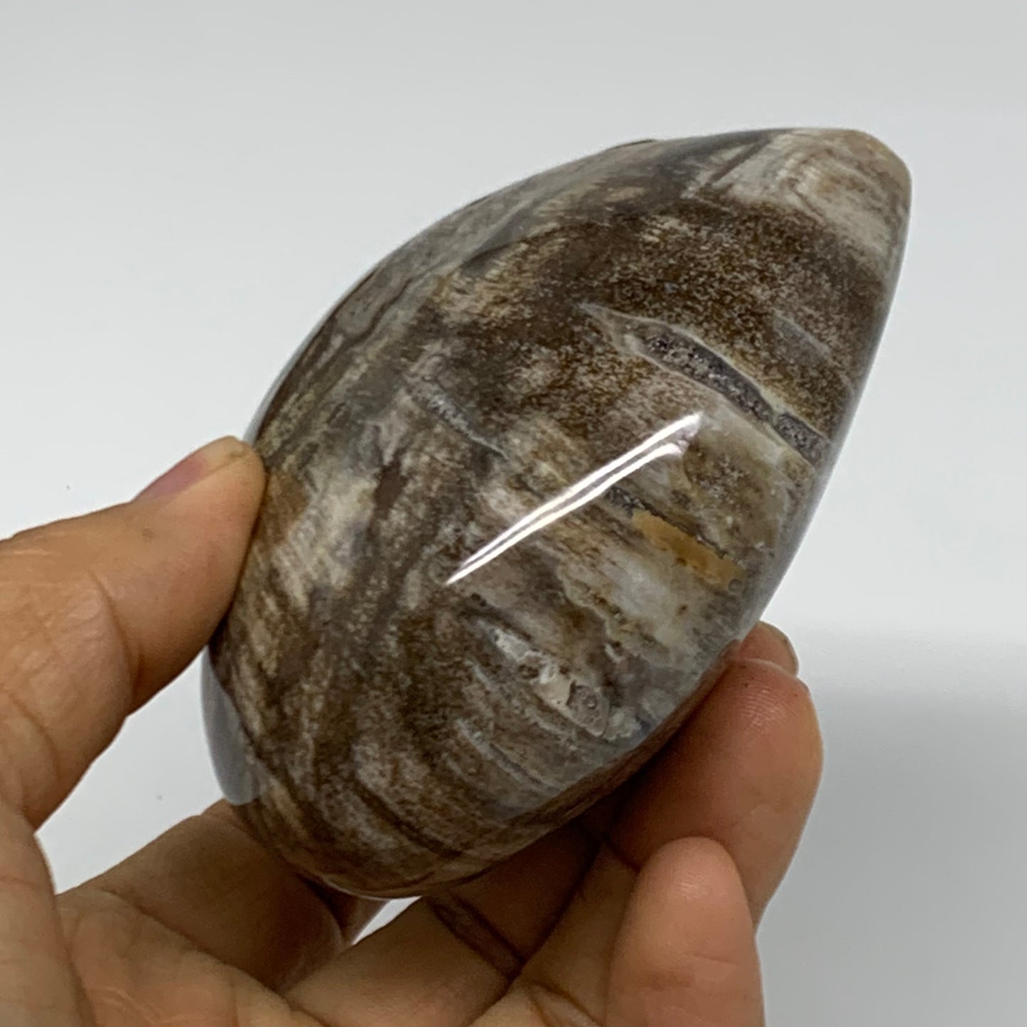 0.77 lbs, 3.2"x3.2"x1.6" Ocean Jasper Heart Polished Healing Crystal, B38344