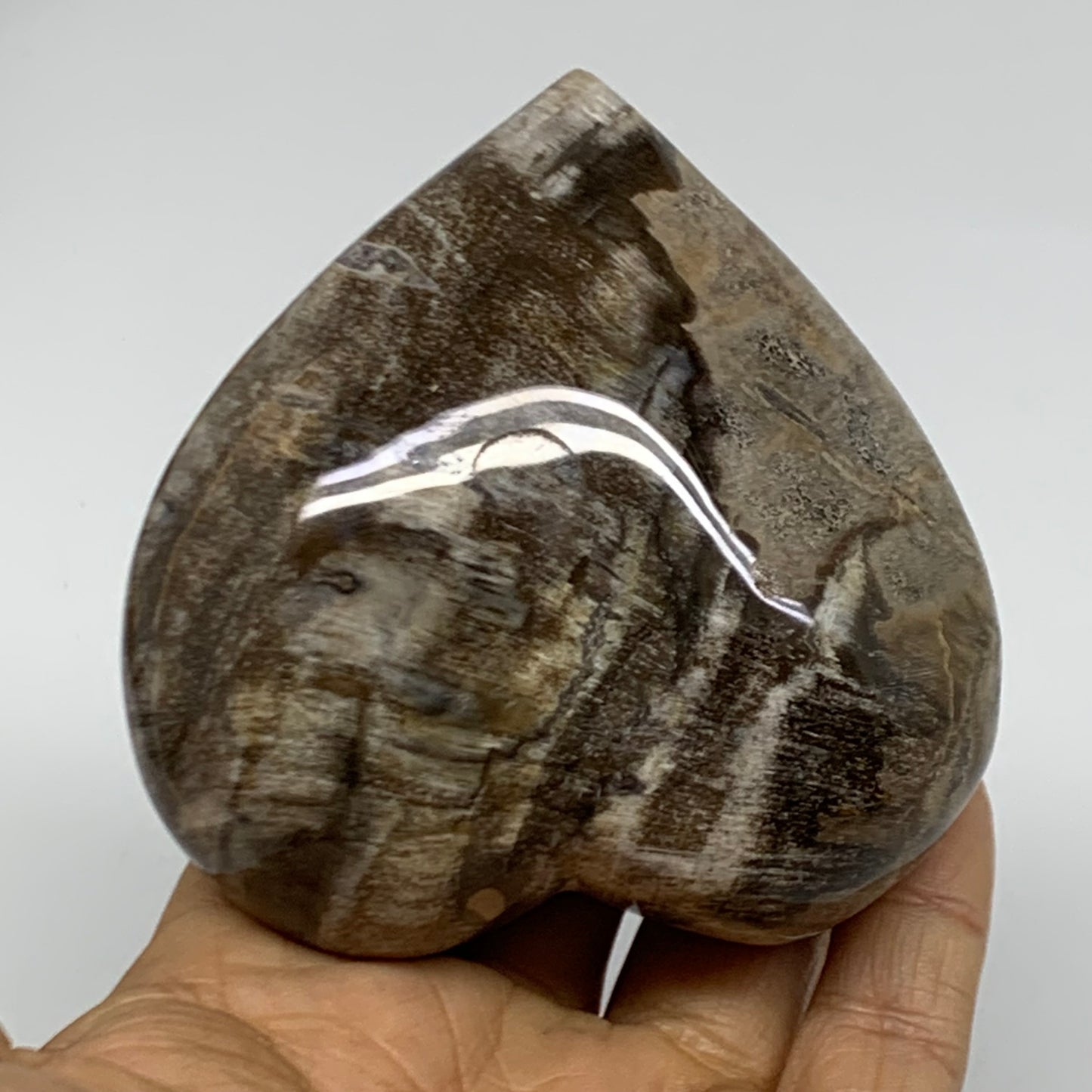 0.77 lbs, 3.2"x3.2"x1.6" Ocean Jasper Heart Polished Healing Crystal, B38344