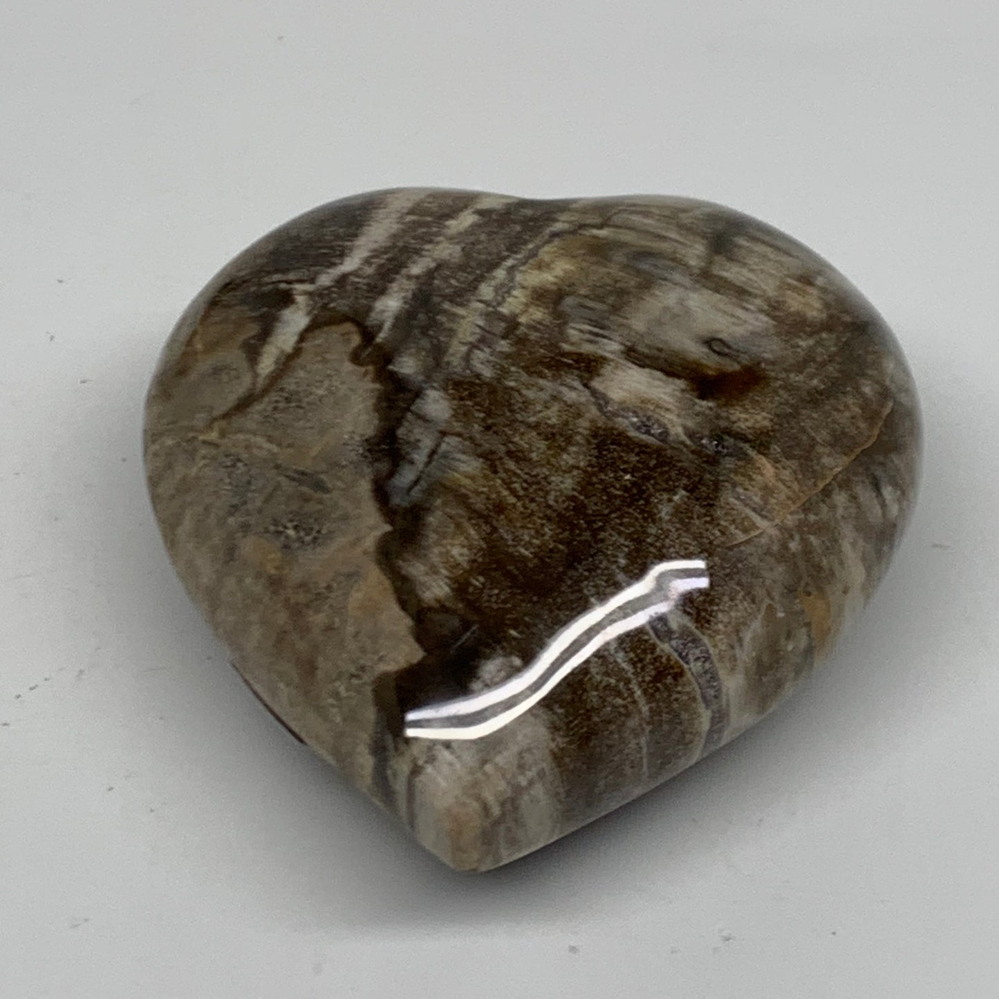 0.77 lbs, 3.2"x3.2"x1.6" Ocean Jasper Heart Polished Healing Crystal, B38344