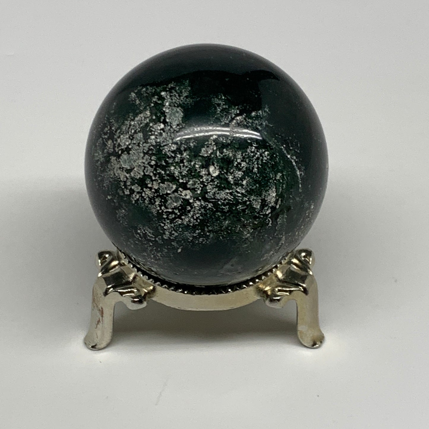 200.2g,2.1"(53mm), Natural Moss Agate Sphere Ball Gemstone @India,B29414