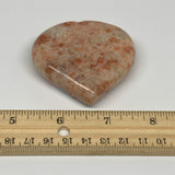 96.1g,2.2"x2.4"x0.7", Sunstone Heart Polished Healing Crystal @India, B28011