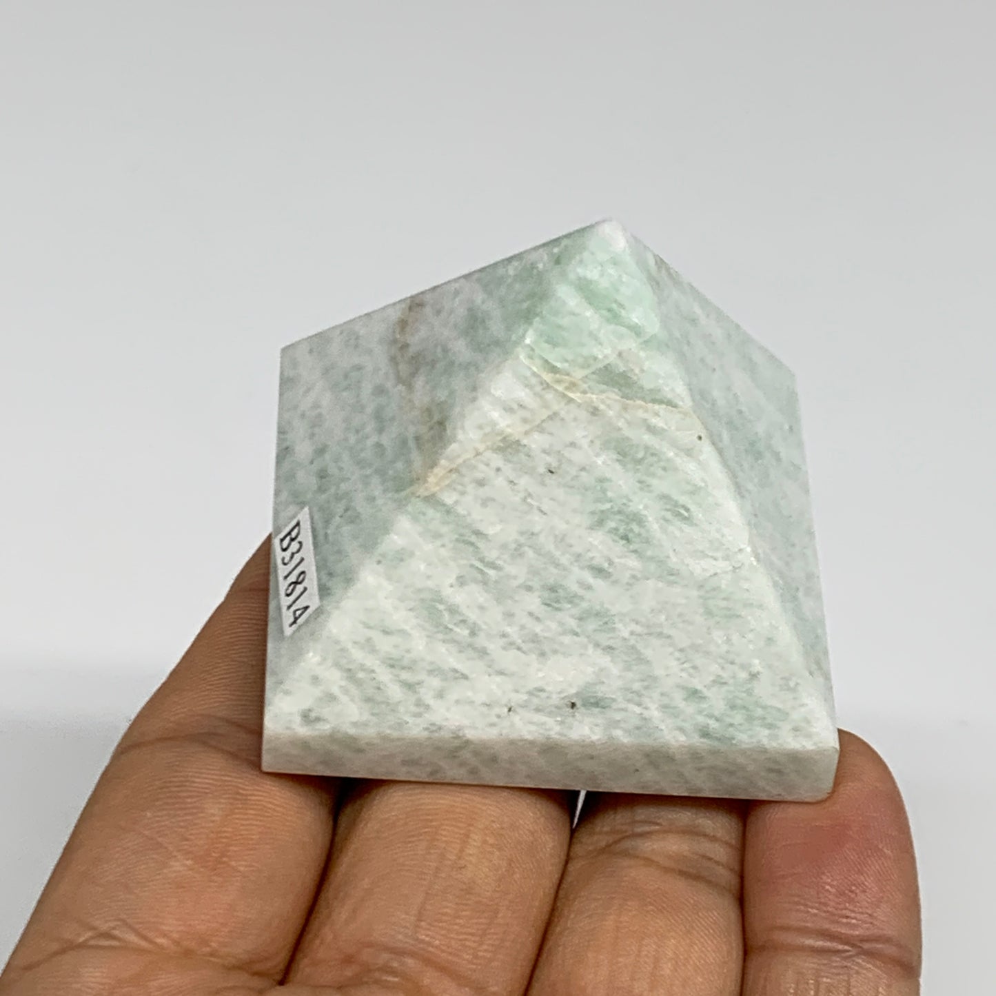 99.9g, 1.6"x1.8"x1.8", Amazonite Pyramid Gemstone, Decorative Stone, B31814
