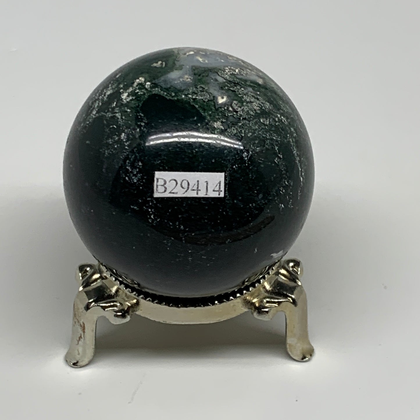 200.2g,2.1"(53mm), Natural Moss Agate Sphere Ball Gemstone @India,B29414