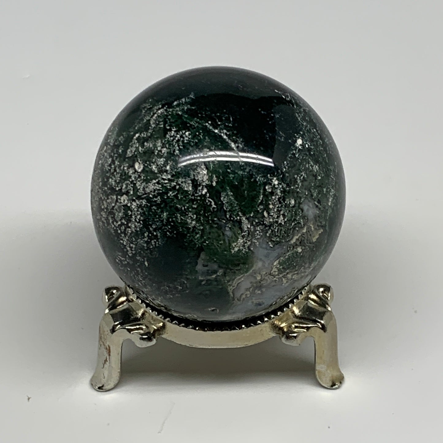 200.2g,2.1"(53mm), Natural Moss Agate Sphere Ball Gemstone @India,B29414