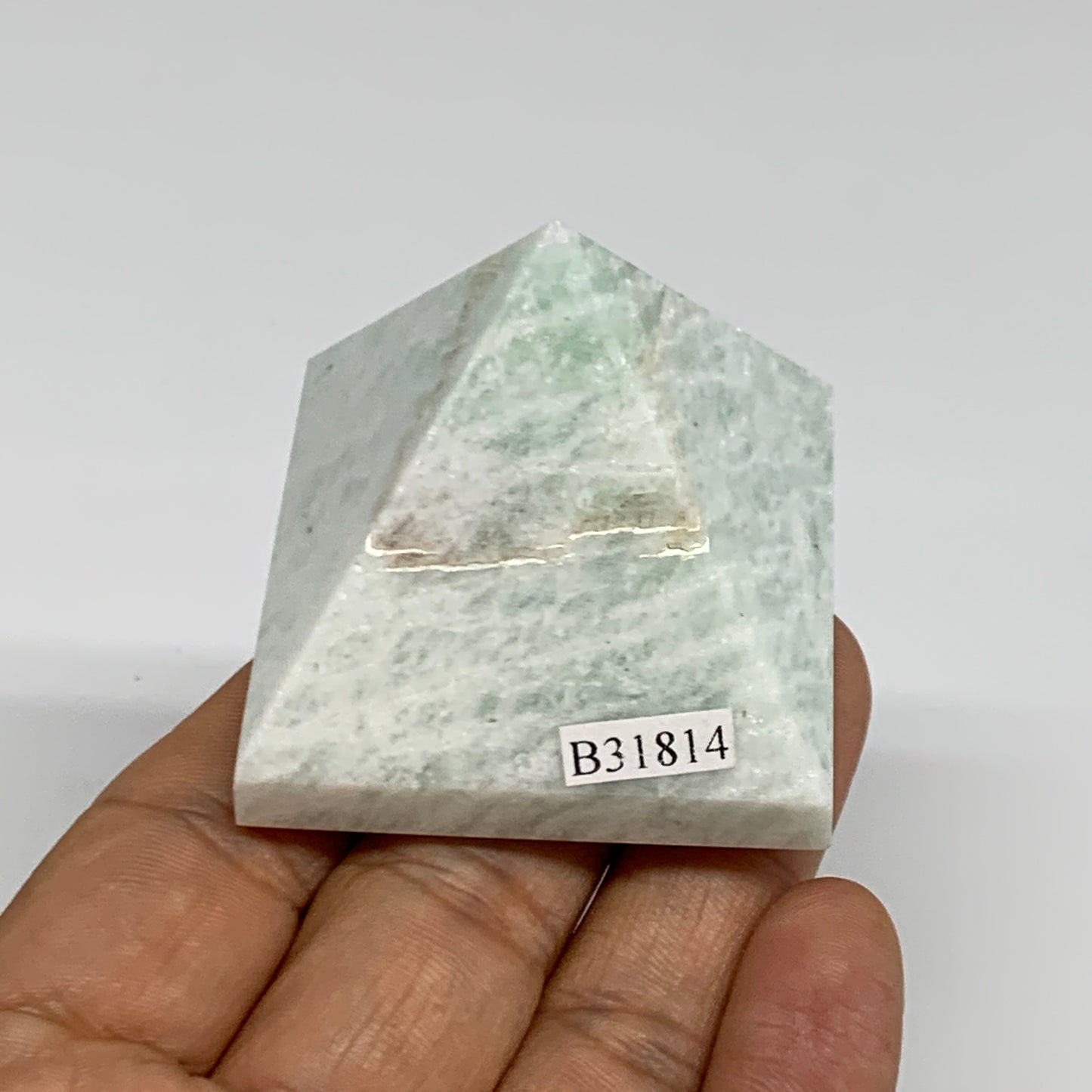 99.9g, 1.6"x1.8"x1.8", Amazonite Pyramid Gemstone, Decorative Stone, B31814