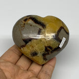 0.61 lbs, 2.7"x3"x1.5" Septarian Nodules Heart Polished Healing Crystal, B31013