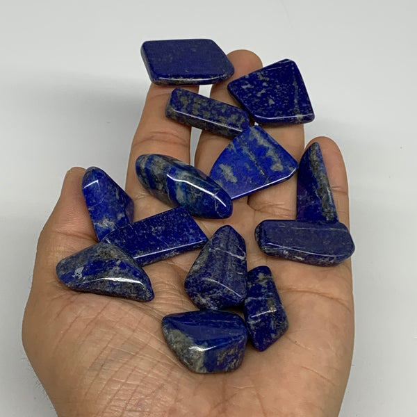 112.6g,0.8"-1.4", 13pcs, Natural Lapis Lazuli Tumbled Stone @Afghanistan, B30290