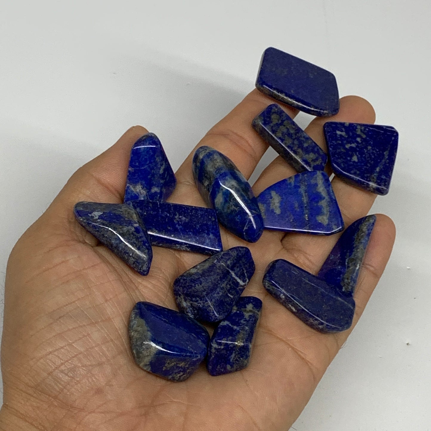 112.6g,0.8"-1.4", 13pcs, Natural Lapis Lazuli Tumbled Stone @Afghanistan, B30290