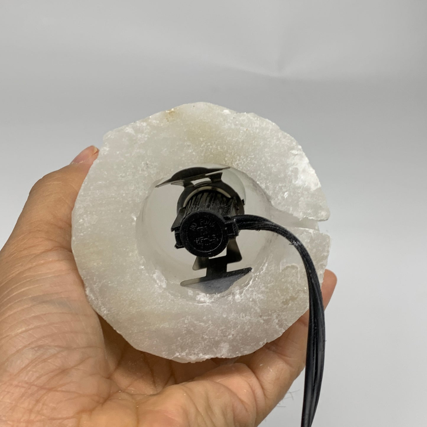 1.9 lbs, 6"x3.1", Raw Rough Selenite (Satin Spar) Lamp Tower, 6ft Chord, B35898