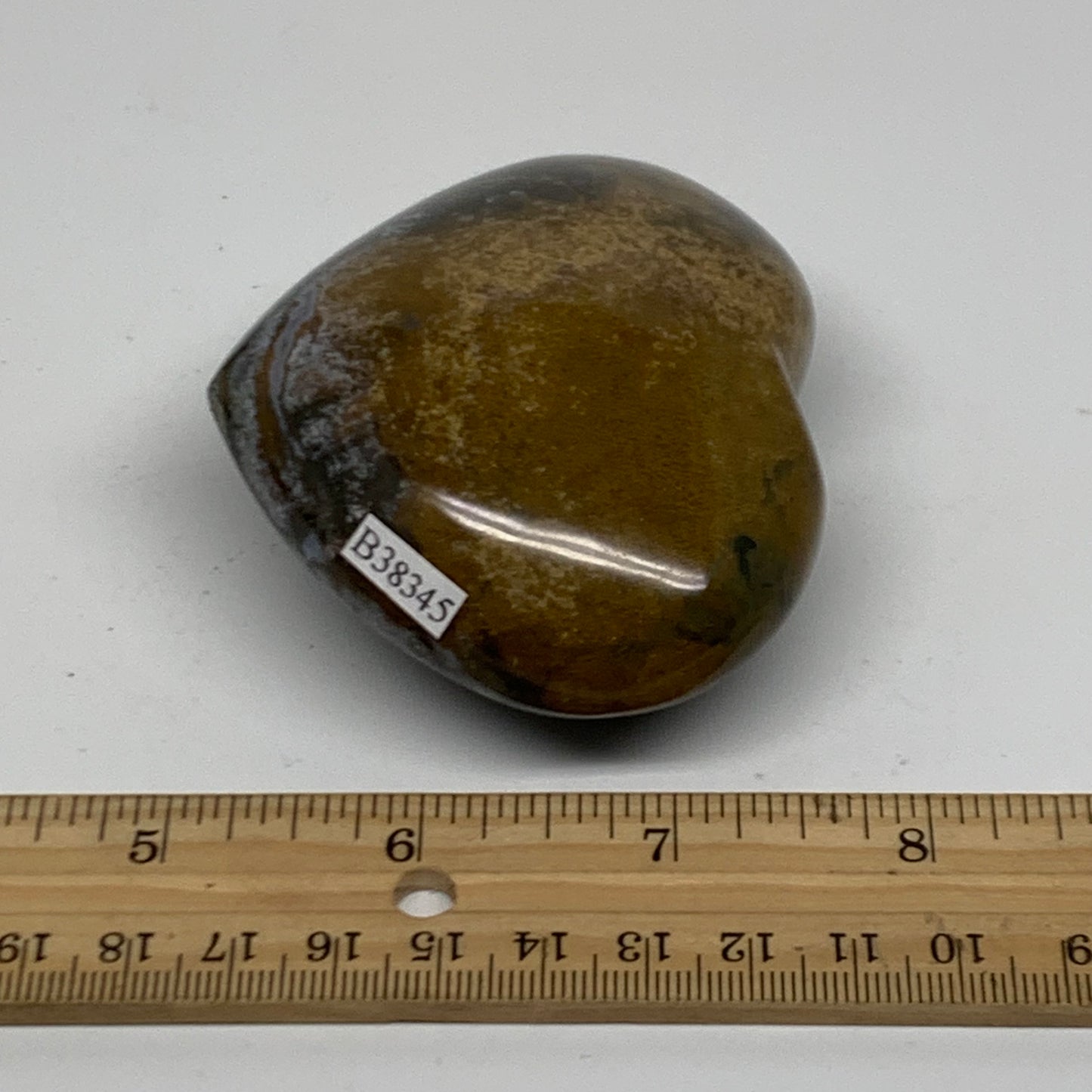 0.48 lbs, 2.6"x3.1"x1.4" Ocean Jasper Heart Polished Healing Crystal, B38345