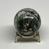 216.5g,2.1"(54mm), Natural Moss Agate Sphere Ball Gemstone @India,B29413