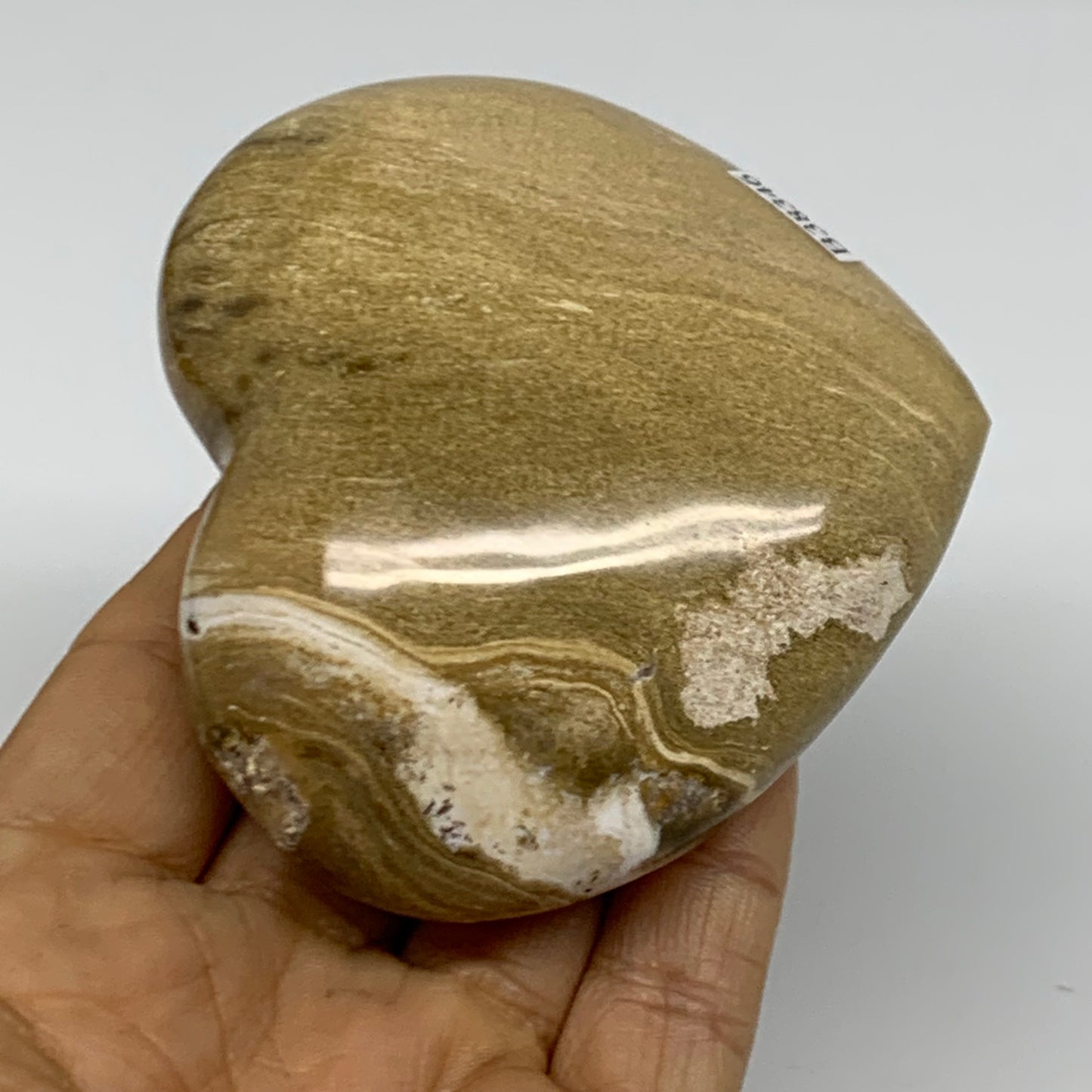 0.56 lbs, 2.9"x3.3"x1.4" Ocean Jasper Heart Polished Healing Crystal, B38346