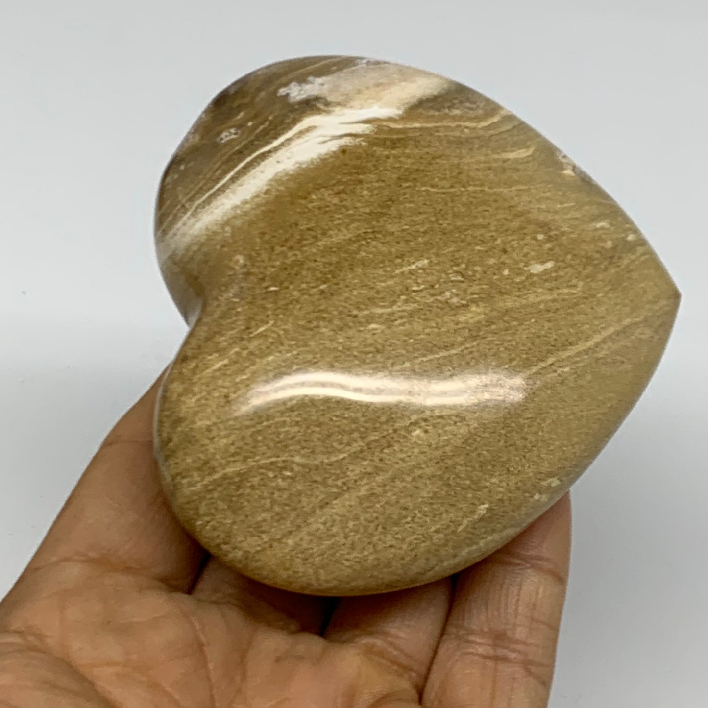 0.56 lbs, 2.9"x3.3"x1.4" Ocean Jasper Heart Polished Healing Crystal, B38346