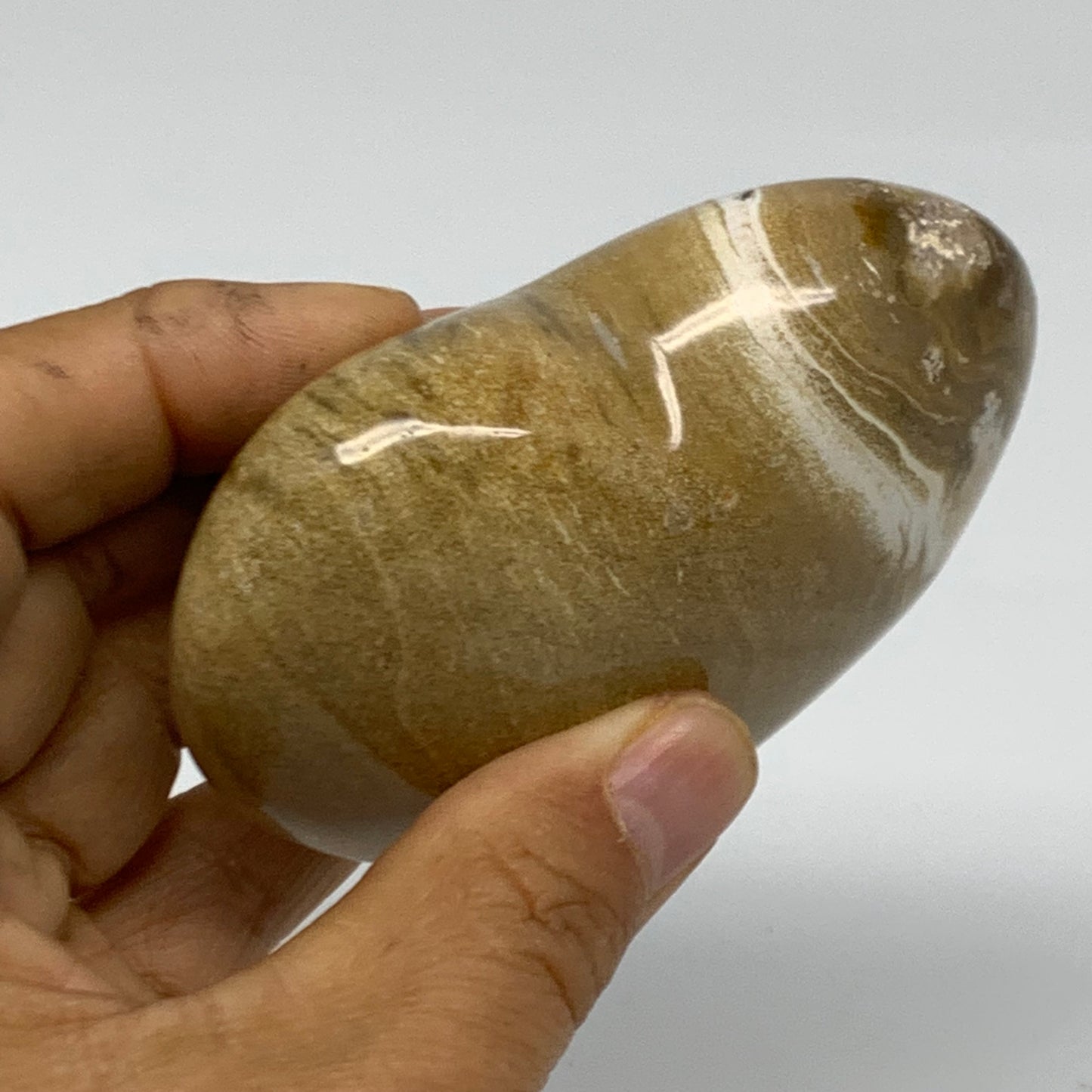 0.56 lbs, 2.9"x3.3"x1.4" Ocean Jasper Heart Polished Healing Crystal, B38346