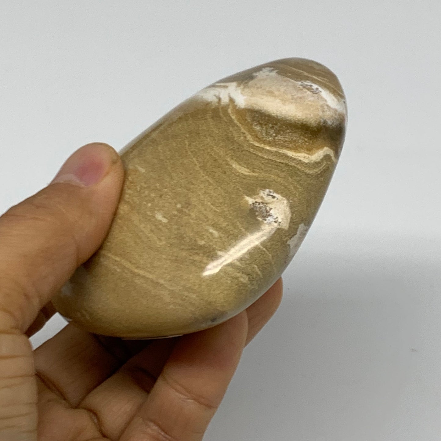 0.56 lbs, 2.9"x3.3"x1.4" Ocean Jasper Heart Polished Healing Crystal, B38346