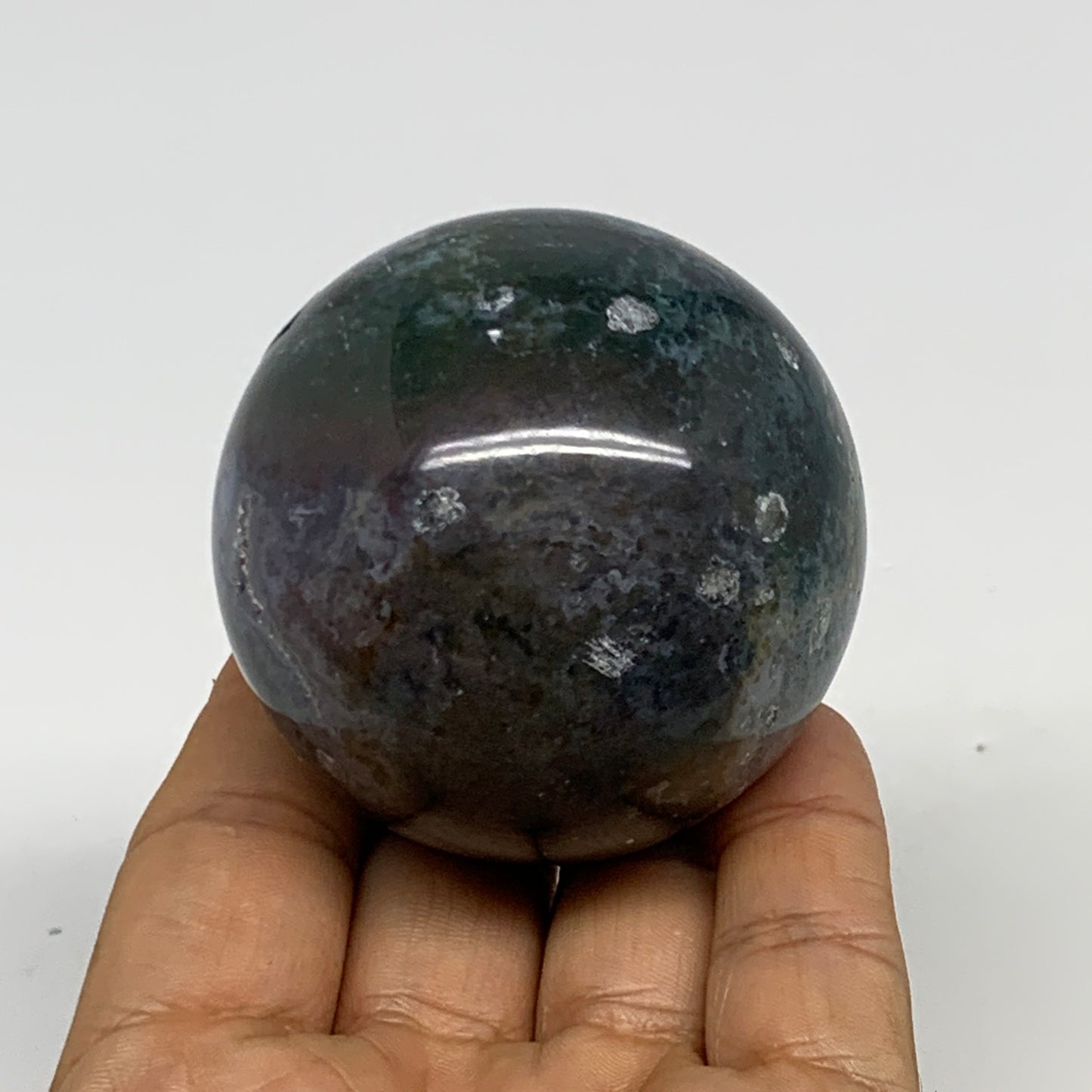 238.9g,2.2"(56mm), Natural Moss Agate Sphere Ball Gemstone @India,B29412