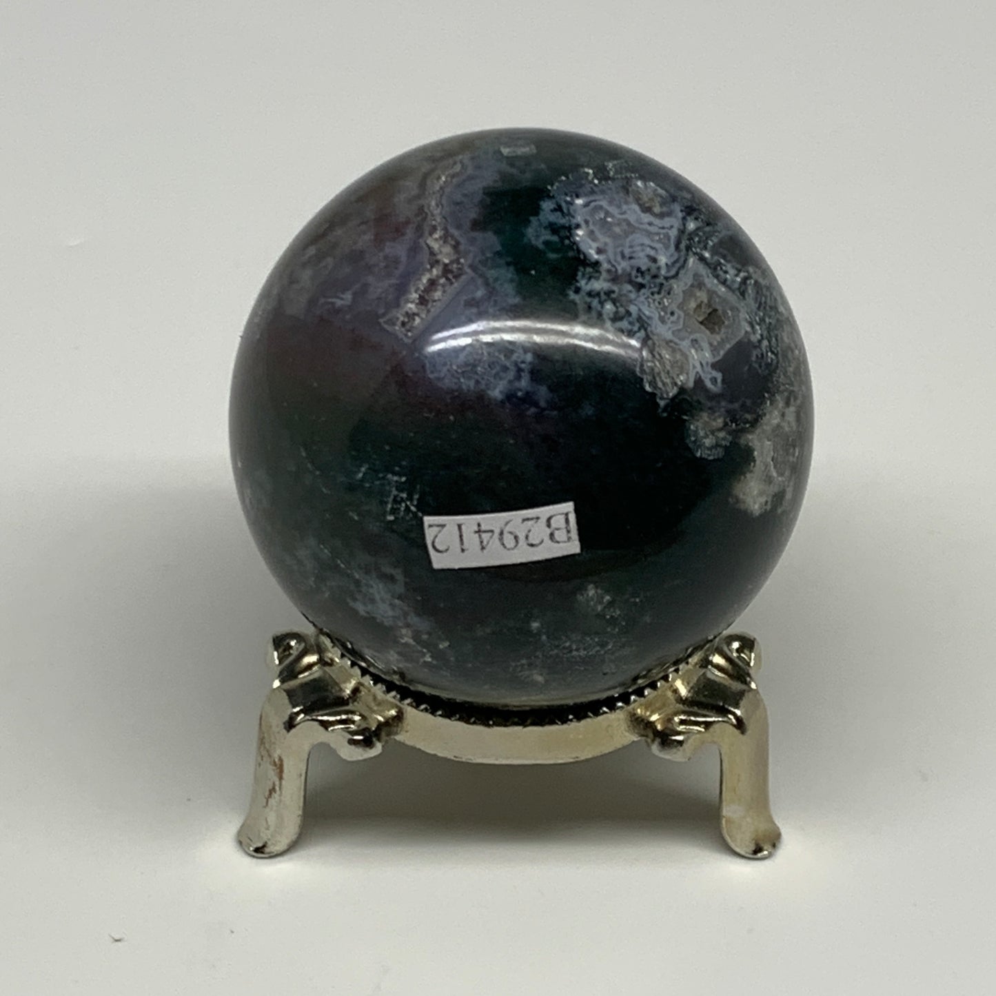 238.9g,2.2"(56mm), Natural Moss Agate Sphere Ball Gemstone @India,B29412