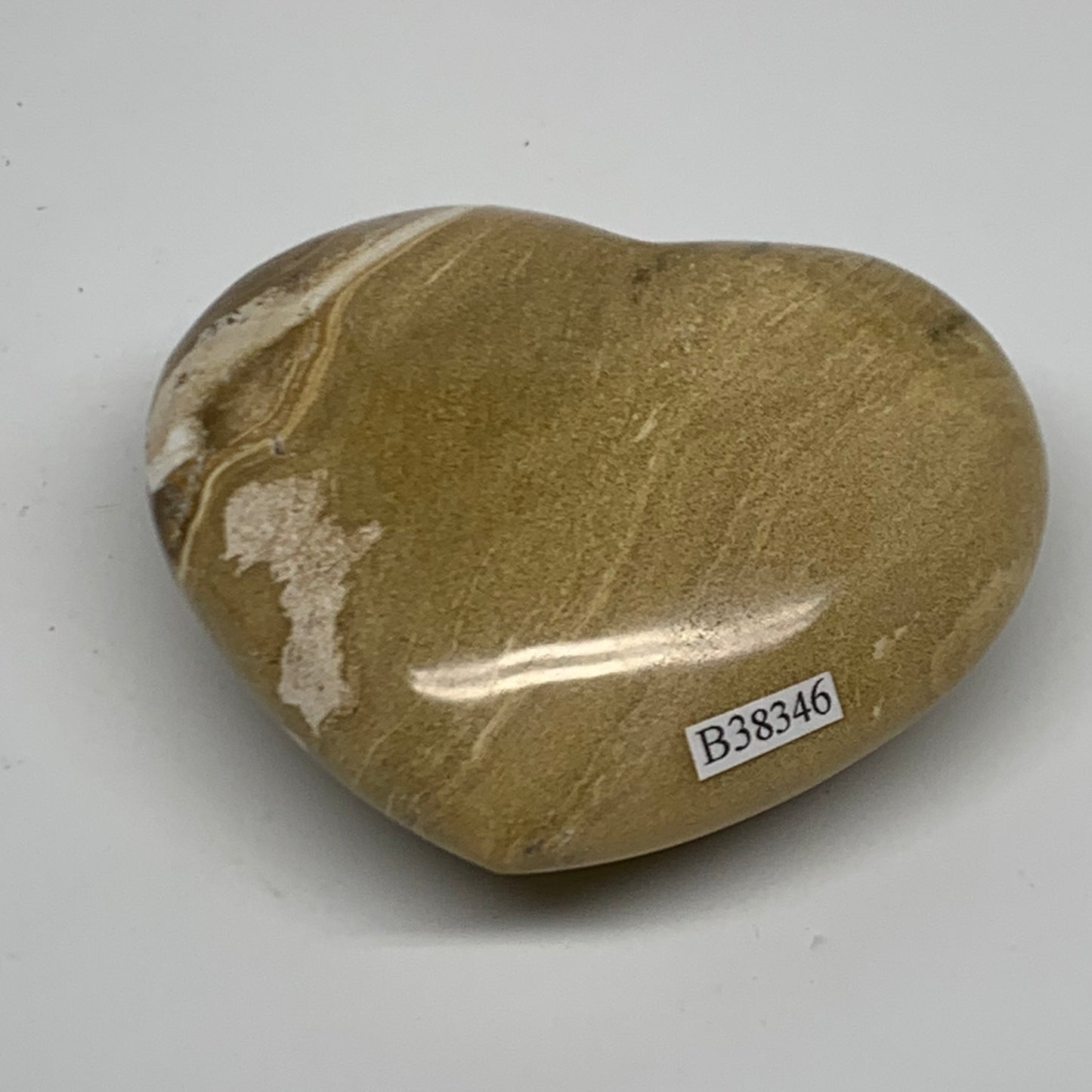 0.56 lbs, 2.9"x3.3"x1.4" Ocean Jasper Heart Polished Healing Crystal, B38346