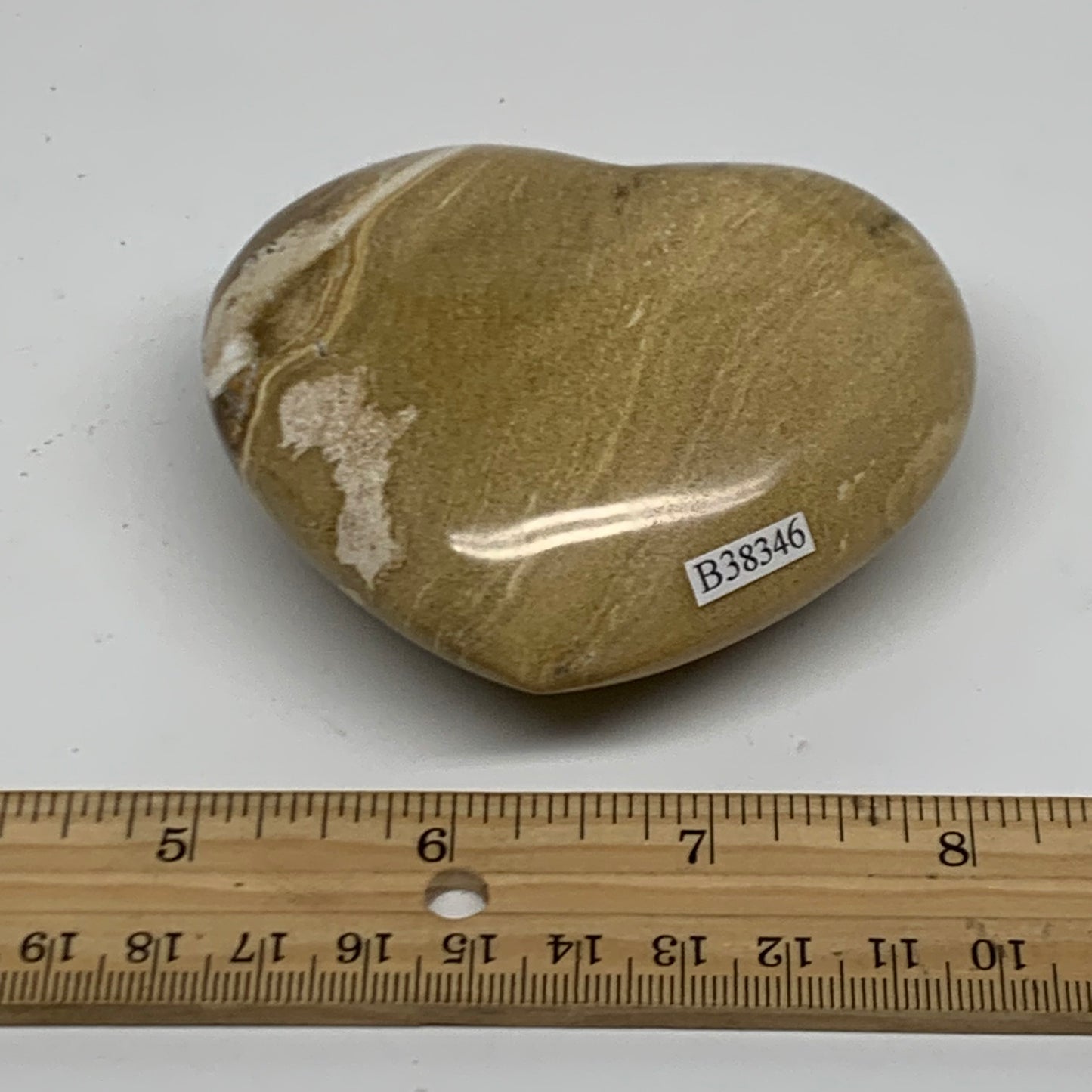 0.56 lbs, 2.9"x3.3"x1.4" Ocean Jasper Heart Polished Healing Crystal, B38346