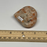 81.9g,2.1"x2.4"x0.7", Sunstone Heart Polished Healing Crystal @India, B28013