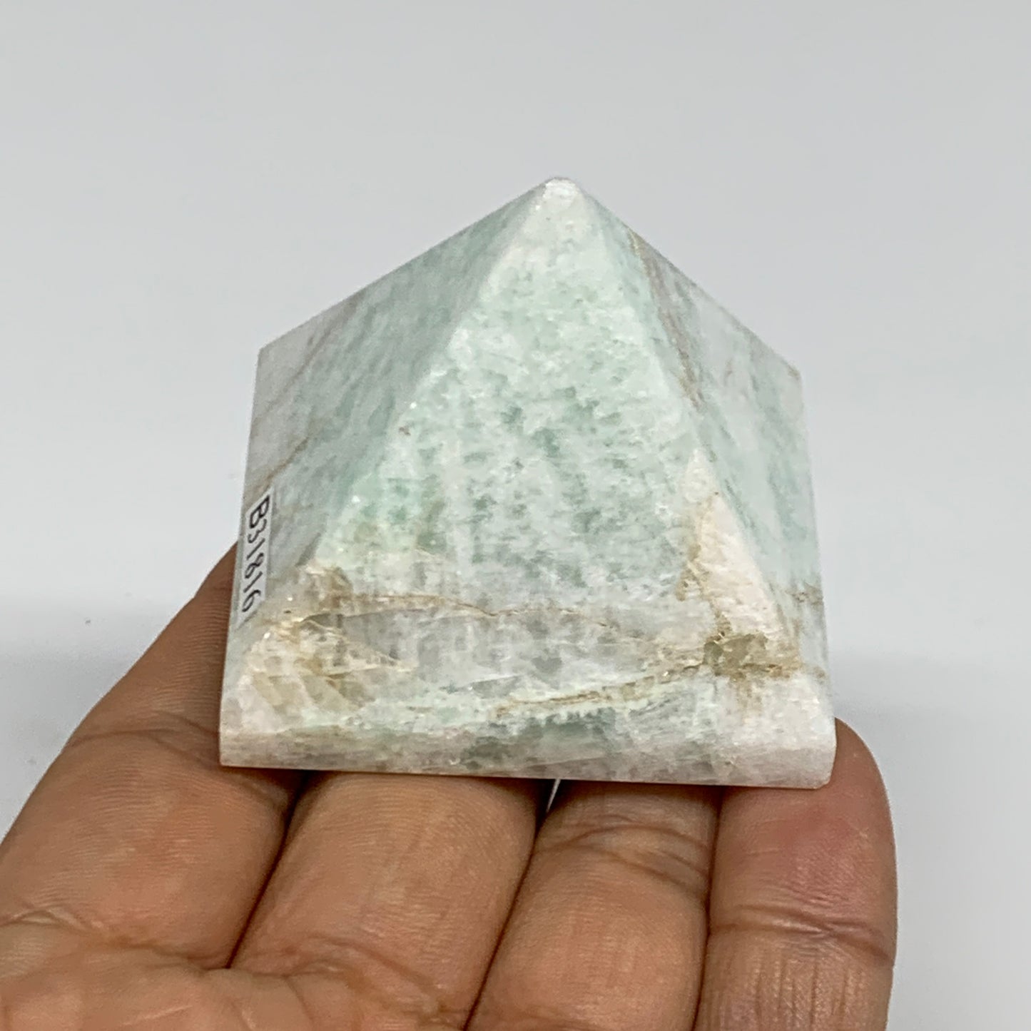 98.9g, 1.6"x1.8"x1.9", Amazonite Pyramid Gemstone, Decorative Stone, B31816
