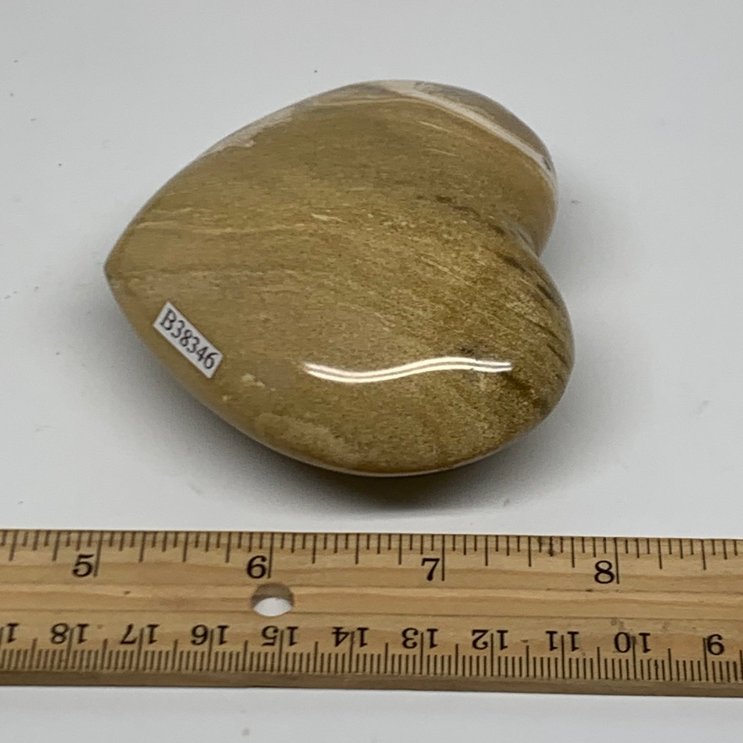 0.56 lbs, 2.9"x3.3"x1.4" Ocean Jasper Heart Polished Healing Crystal, B38346