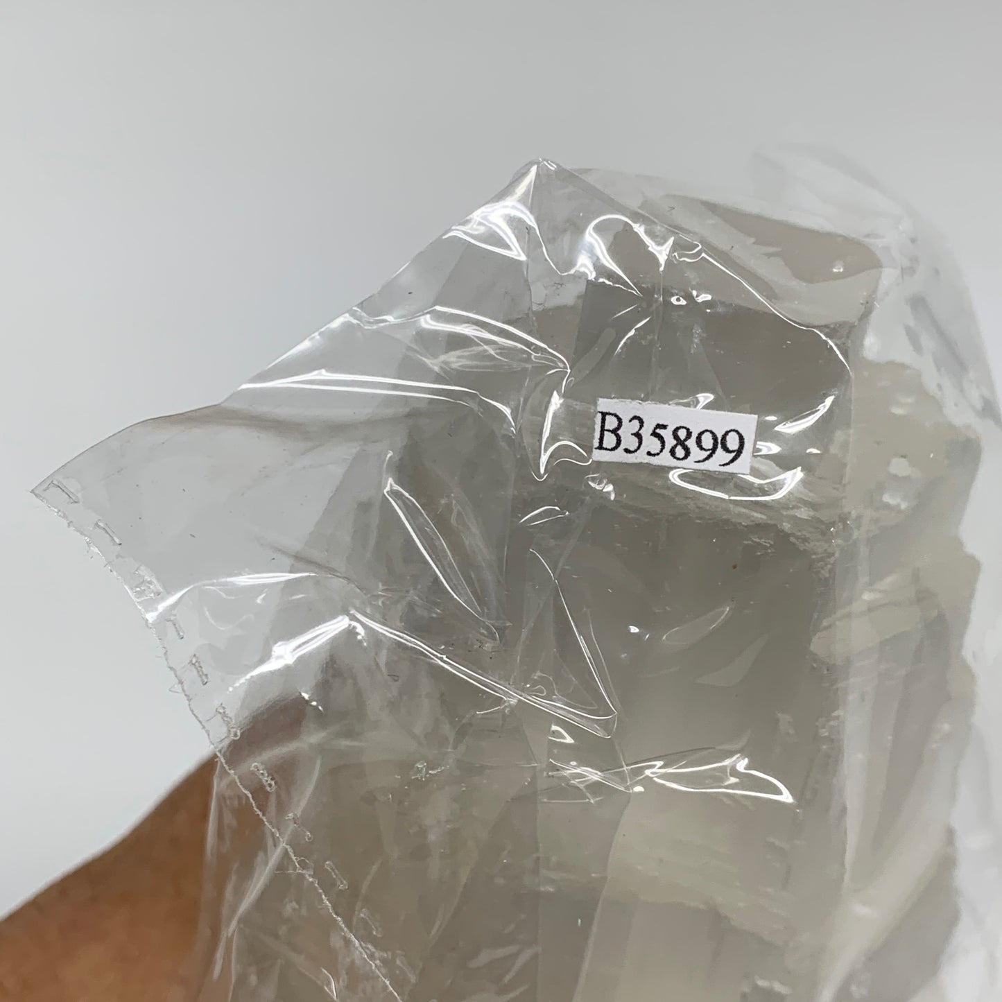 1.9 lbs, 6"x3.1", Raw Rough Selenite (Satin Spar) Lamp Tower, 6ft Chord, B35899