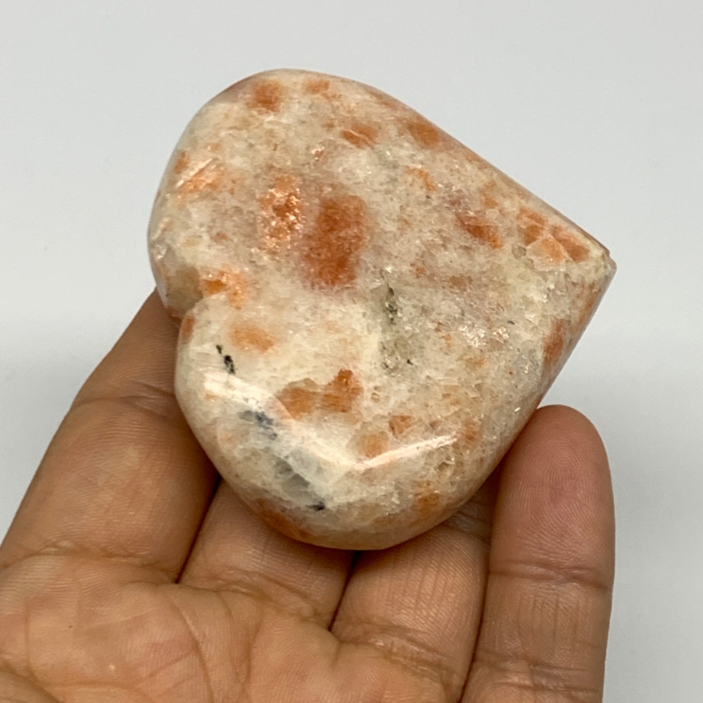 94.9g,2.2"x2.5"x0.7", Sunstone Heart Polished Healing Crystal @India, B28014