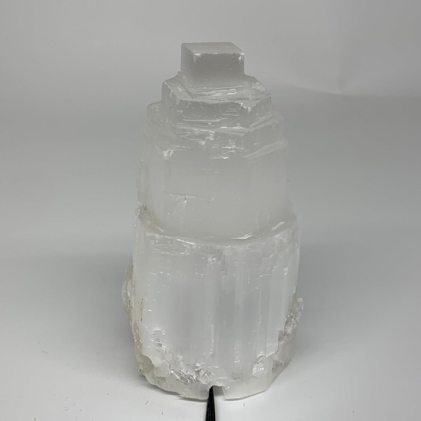 2.1 lbs, 6"x3.1", Raw Rough Selenite (Satin Spar) Lamp Tower, 6ft Chord, B35900